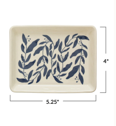Stoneware Blue Botanical Plate - Large