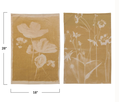 Cotton Floral Tea Towel