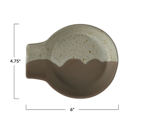 Stoneware Spoon Rest - Speckled Brown
