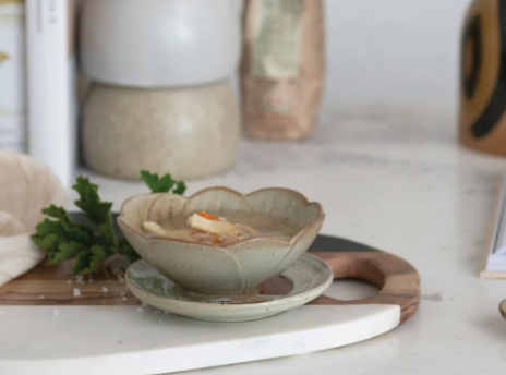 Stoneware Flower Shaped Bowl