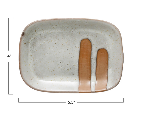 Stoneware Plate - Rust Stripes