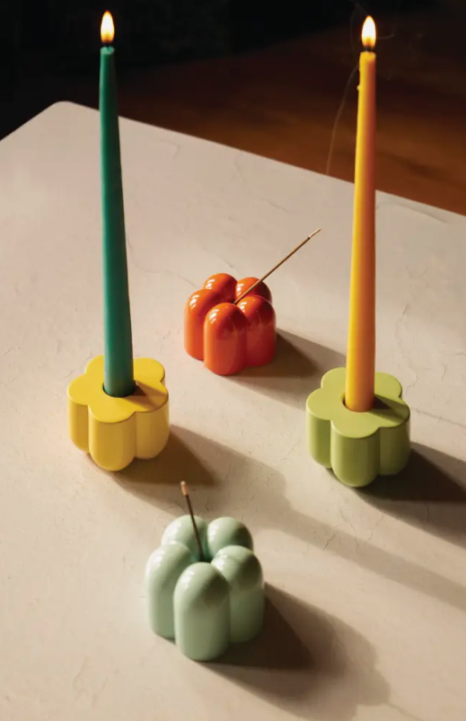 Poppy Candle & Incense Holder