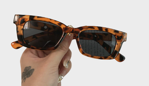 Rectangular Sunglasses - Leopard