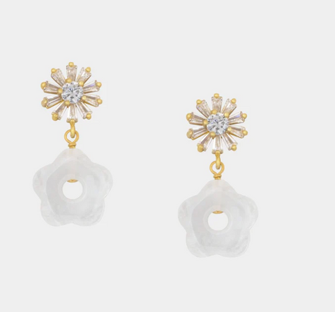 Bethany Tiny Pearl Floral Earrings