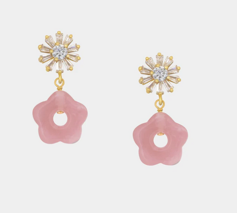 Bethany Tiny Pearl Floral Earrings