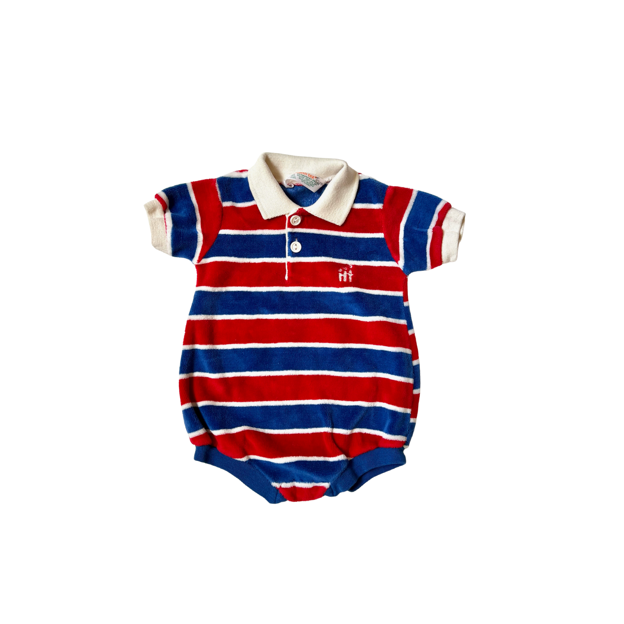 Vintage 80s Health-Tex Velour Romper 6M