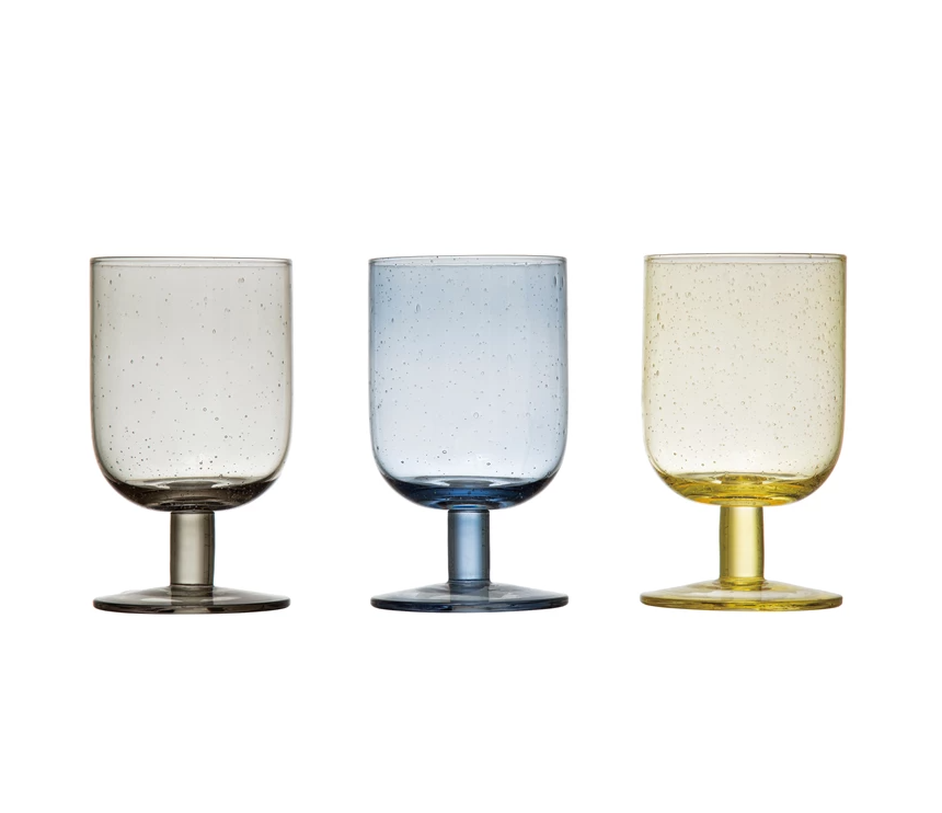 Stemmed Bubble Wine Glass