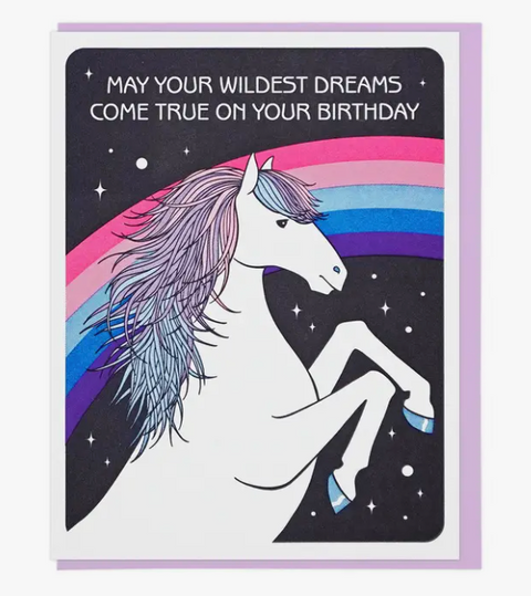 Wildest Dreams Unicorn Birthday Card