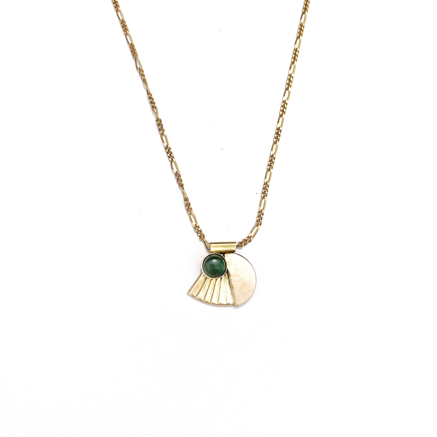Mini Pleat Necklace in Jade