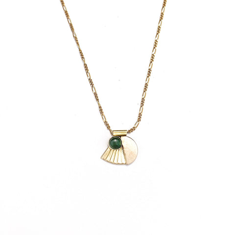 Mini Pleat Necklace in Jade