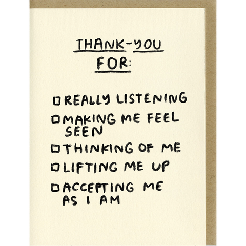 Thank-You Checklist Card