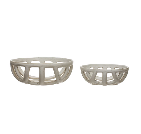Stoneware Basket Bowl