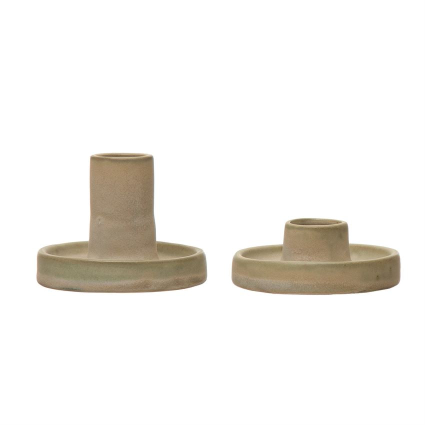 Stoneware Taper Candle Holders