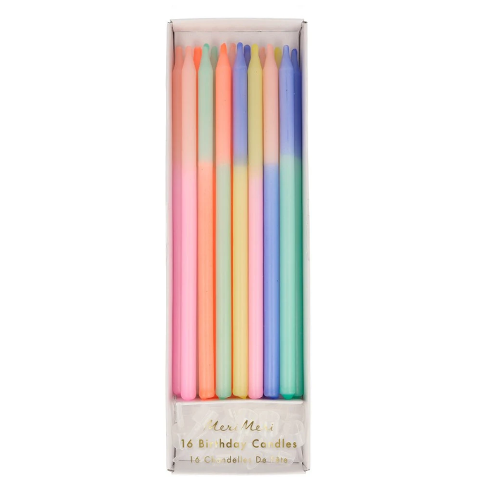 Multi Color Block Birthday Candles