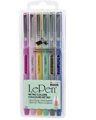 Le Pen Set of 6 Retro Colors