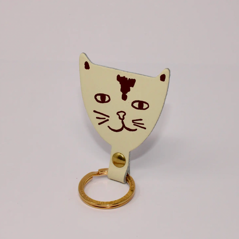 Cat Key Fob  Cream
