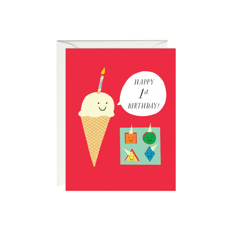 First Birthday Ice Cream Card - 1st Birthday