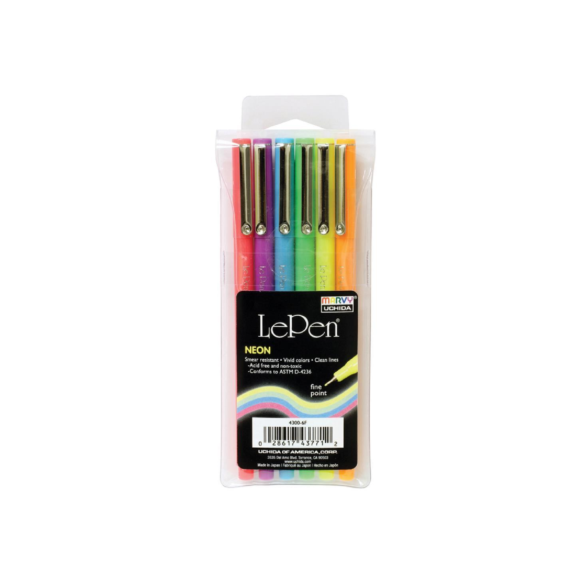 Le Pen Set of 6 Neon Pens - Stay Forever