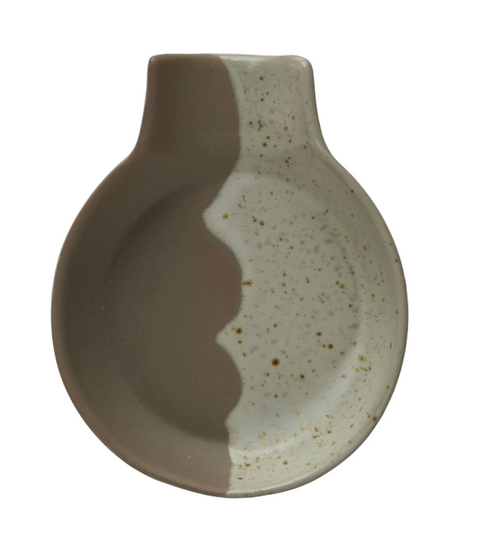 Stoneware Spoon Rest - Speckled Brown