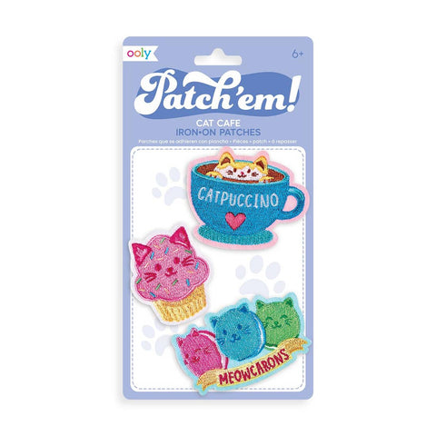 Patch 'em Iron-on Patches: Cat Café