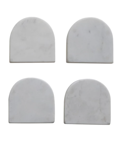 Arched Marble Coasters - Set of 4