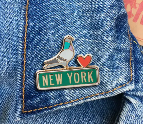 New York City Pigeon Pin