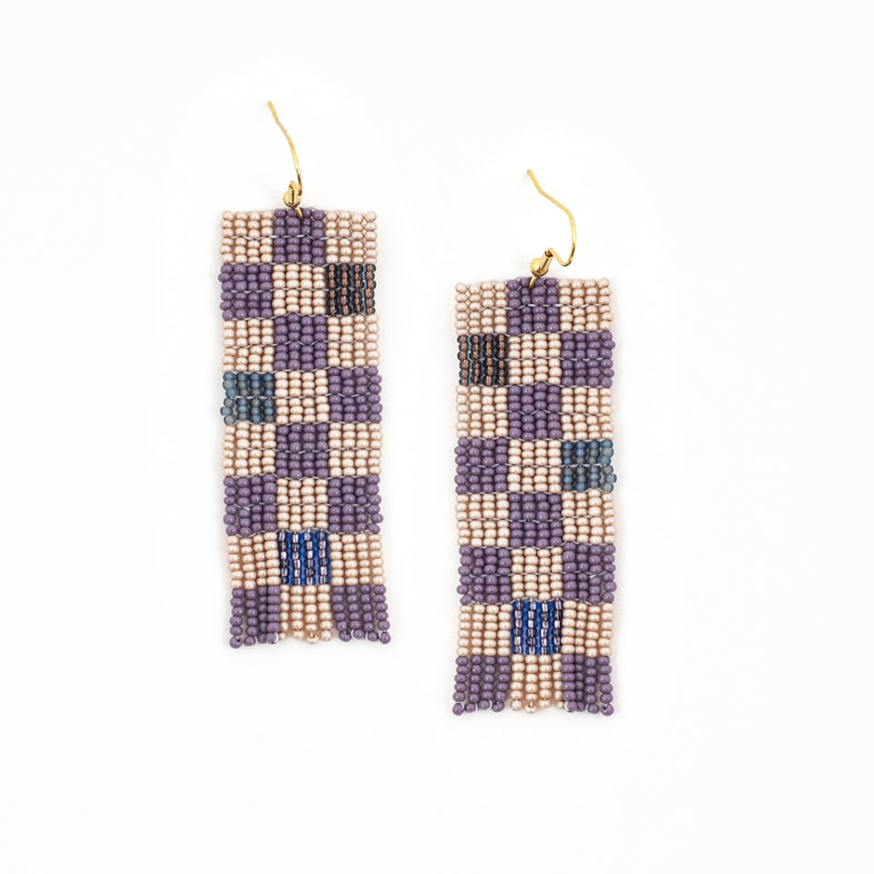 Checkerboard Beaded Earrings