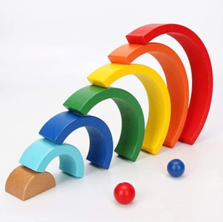 Wooden Rainbow Stacking Block