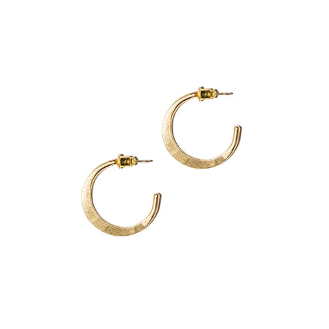 Rover & Kin | Small Gold Hammered Hoops 1"