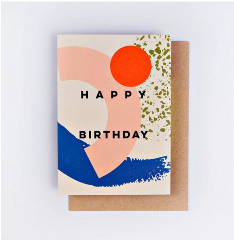 Memphis Brush Birthday Card