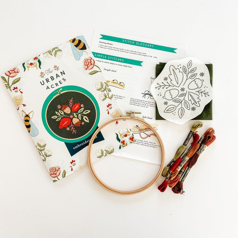 Fall Floral Embroidery Kit