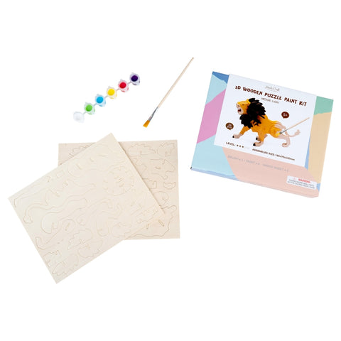 3D Wooden Puzzle Paint Kit: Lion