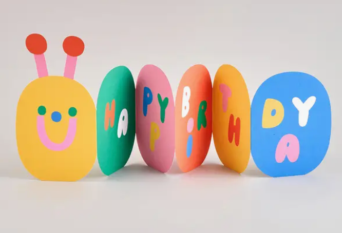 Caterpillar Fold Out Birthday Card