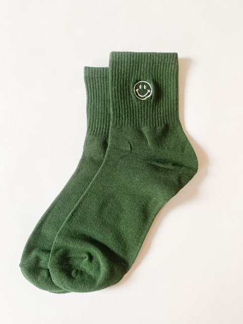 Stay Forever | Smiley Face Socks - Green