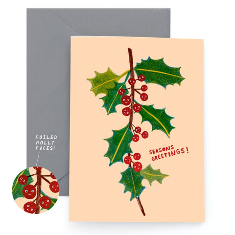 Holly Faces Holiday Card (Boxed set of 8)