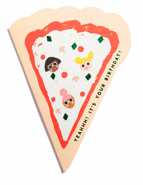 Pizza-Shaped Birthday Card
