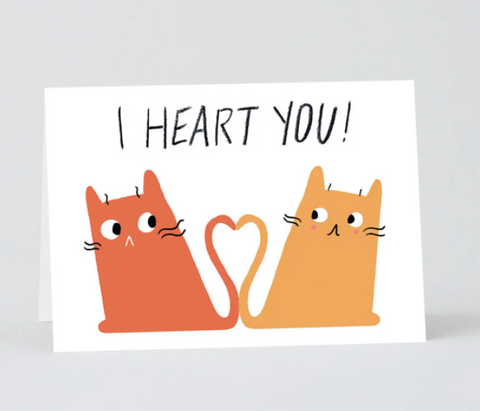I Heart You Cats Card