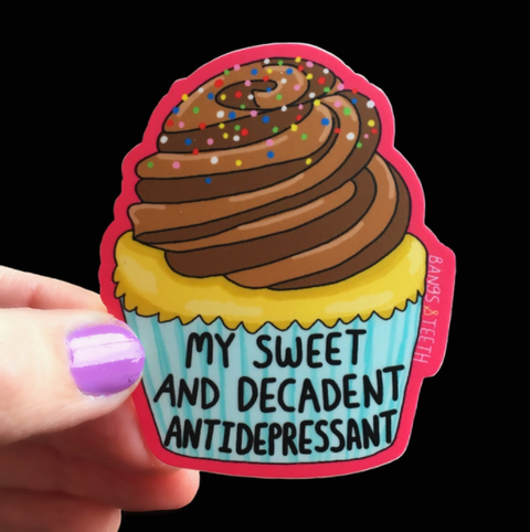Cupcake Antidepressant Sticker