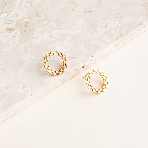 Checkered Circle Studs