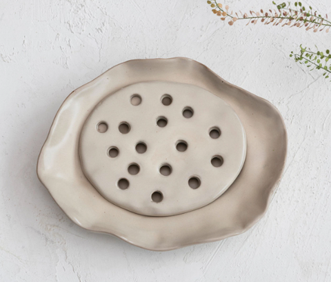 Stoneware Soap Dish w/ Removable Tray