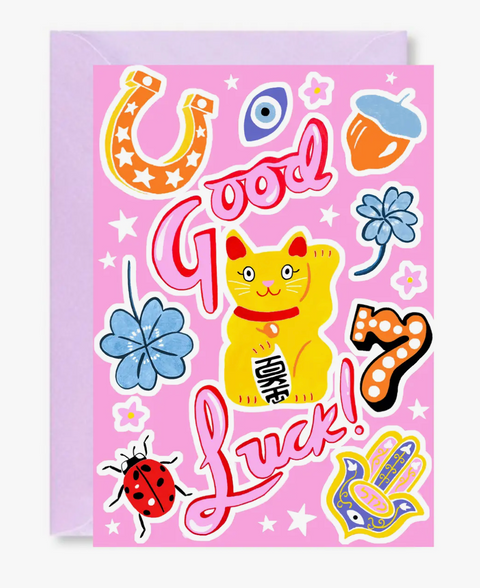 Good Luck cat card