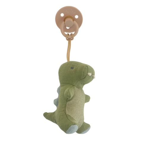 Natural Rubber Pacifier & Stuffed Dino