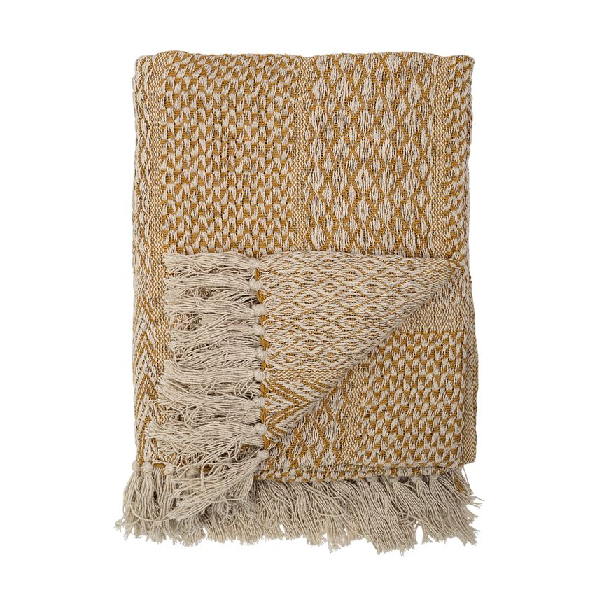 Gold Patchwork Cotton Throw