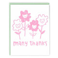 Many Thanks Flower Faces Card