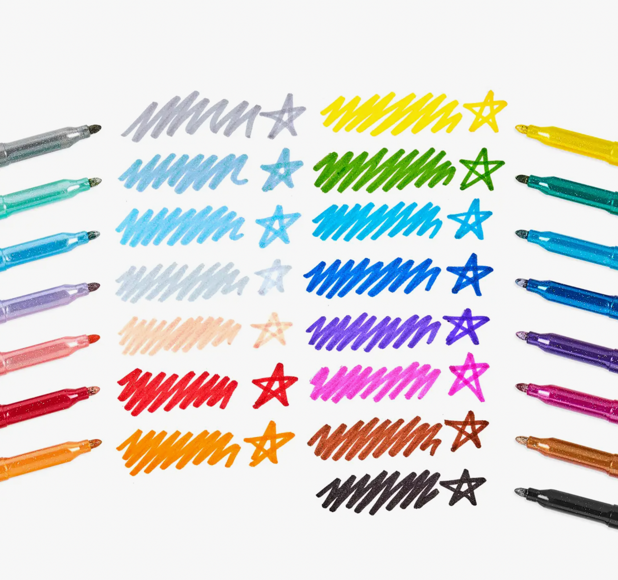 Rainbow Sparkle Glitter Markers - Stay Forever