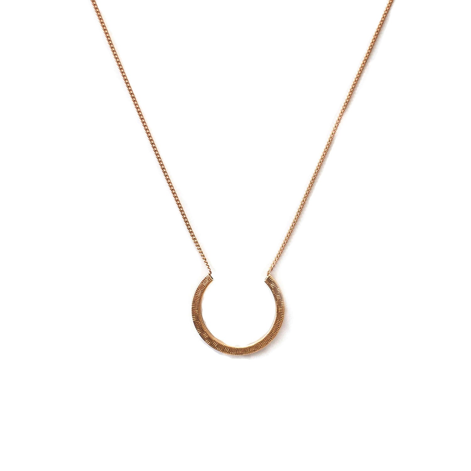 Textured Crescent Necklace