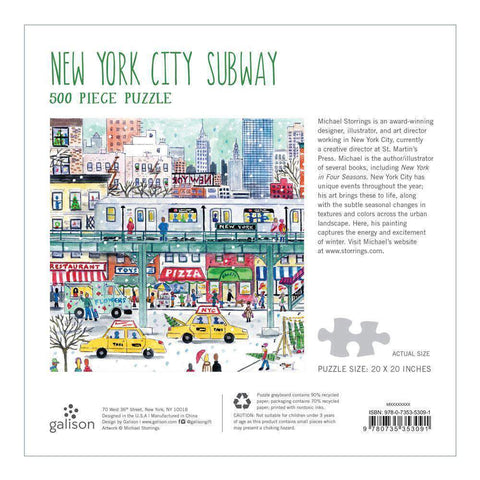 Michael Storrings New York City Subway 500 Piece Jigsaw Puzzle