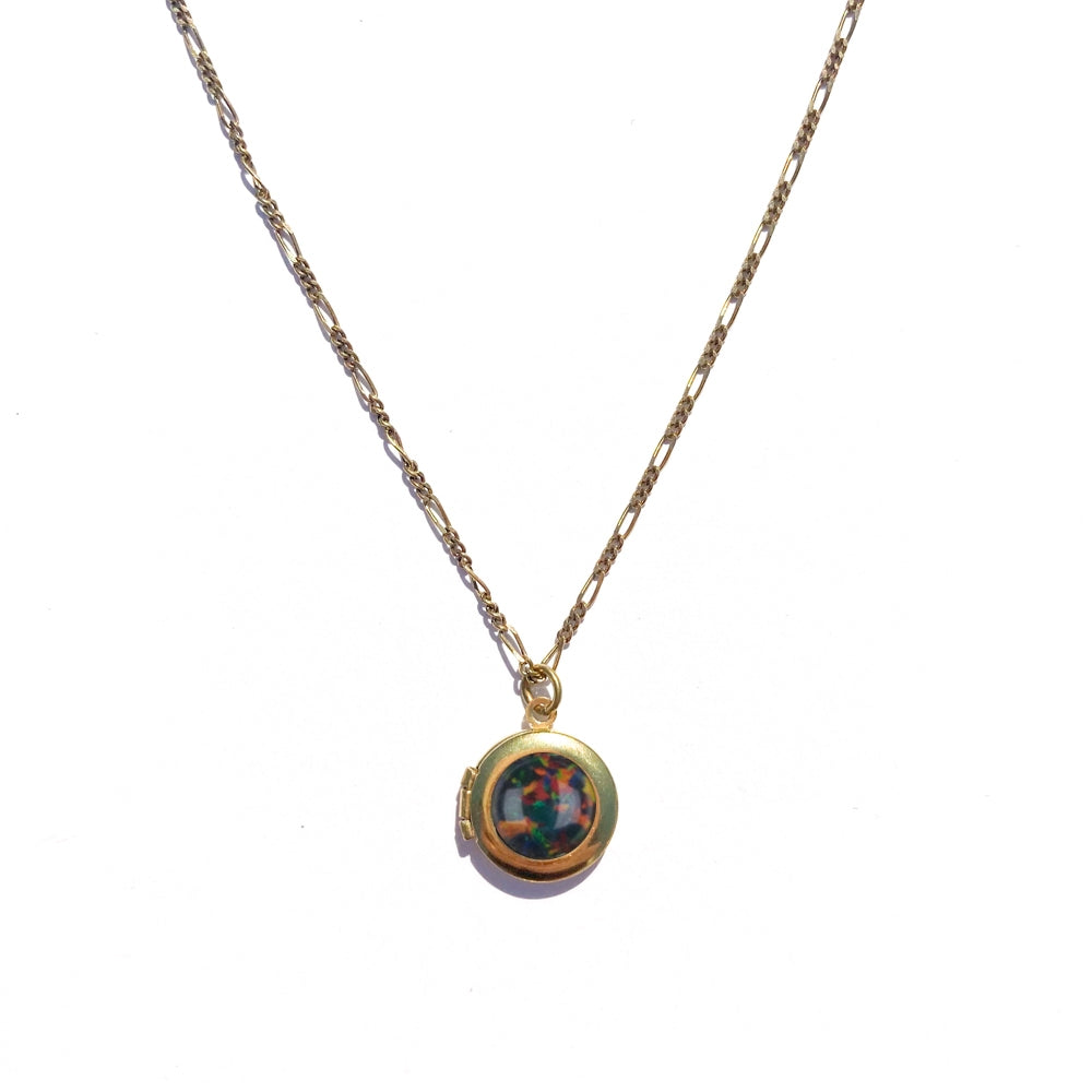 Michelle Starbuck Designs | Black Opal Locket Necklace