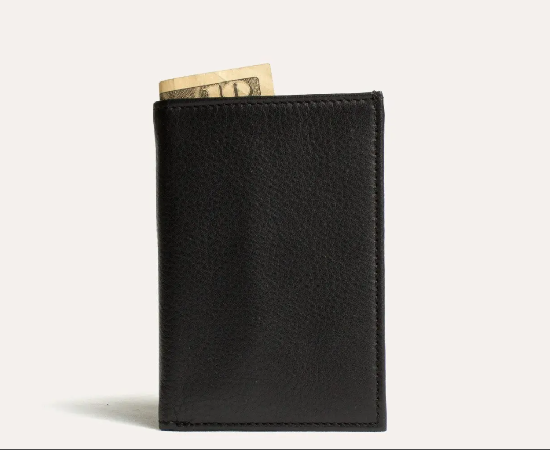 Black Trifold Leather Wallet