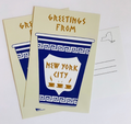 NY Greek Coffee Cup Postcard